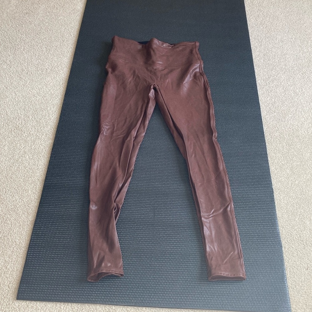 Brown faux leather like Spanx leggings